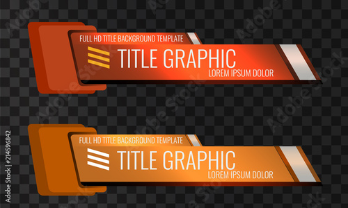 Set of Video headline title or lower third template. Unique banner design for video