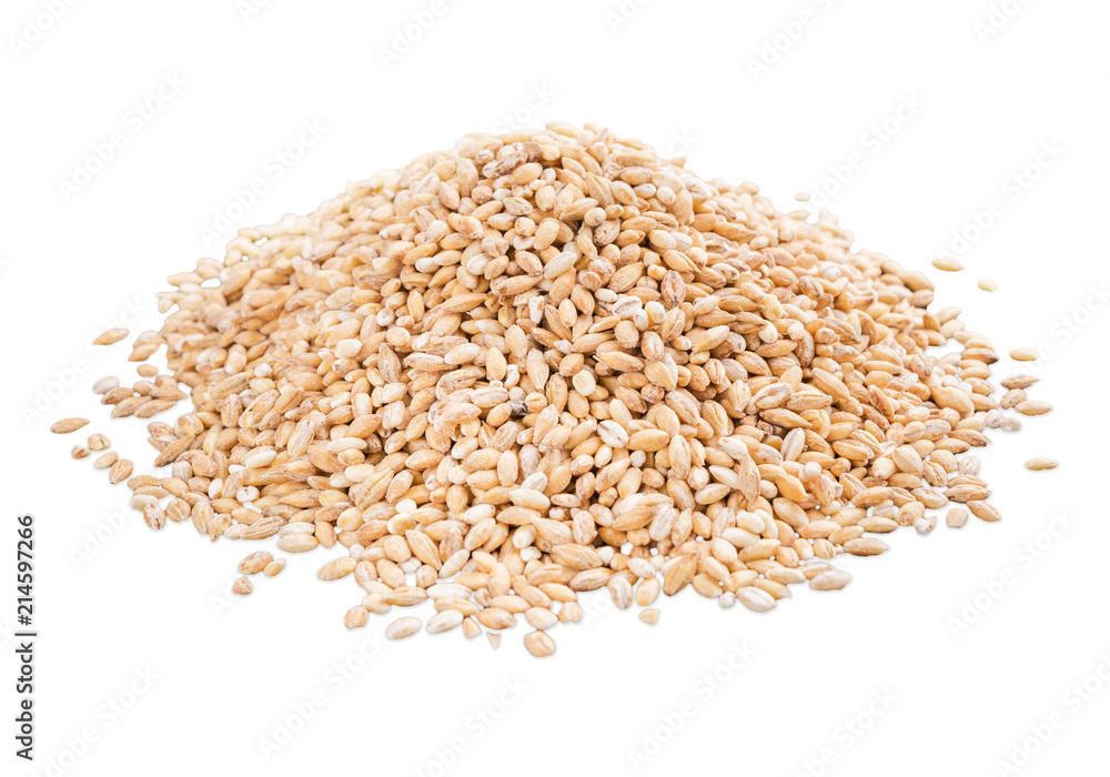 Wheat grains on white background Wheat grains on white background