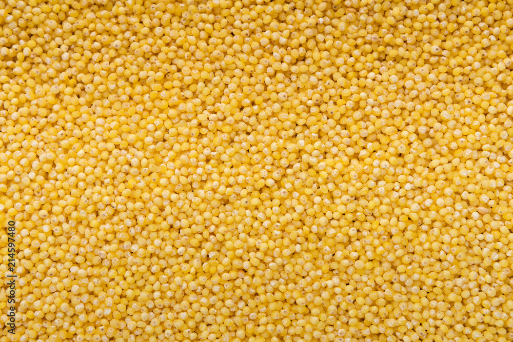 Raw millet groats texture