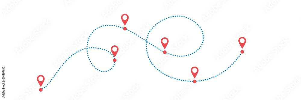 Dotted path with points