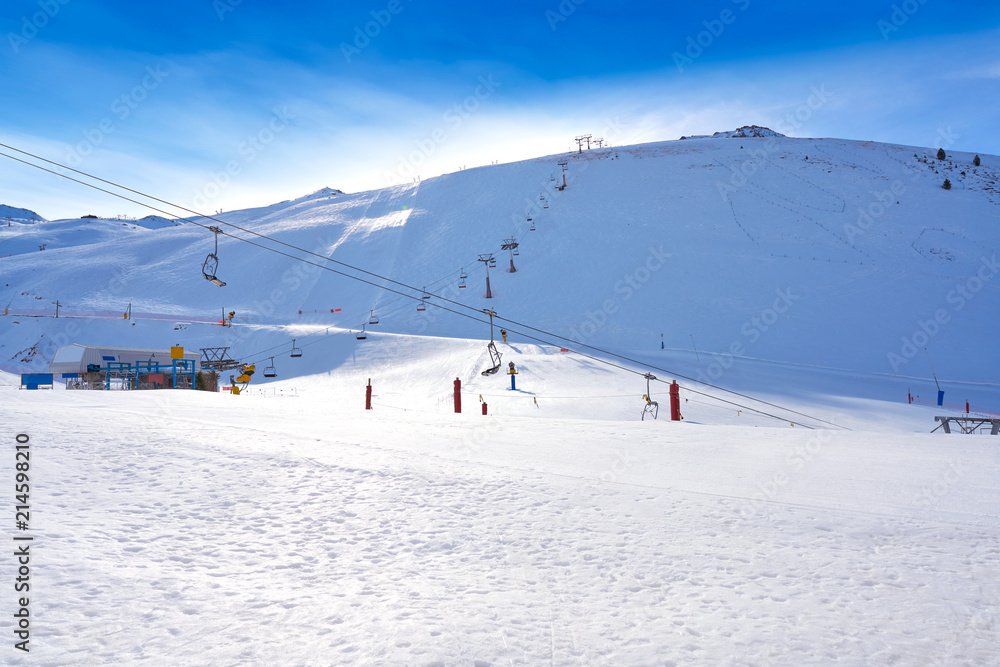 Astun ski area in Huesca on Pyrenees Spain