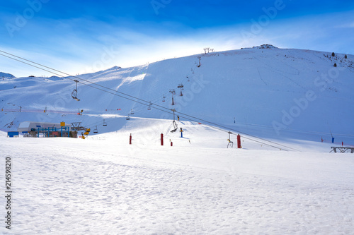 Astun ski area in Huesca on Pyrenees Spain