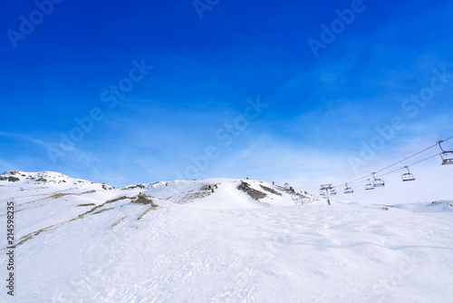 Astun ski area in Huesca on Pyrenees Spain