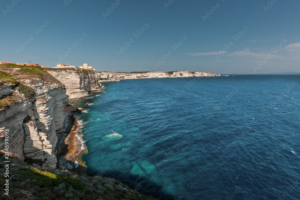 Cliffs and citadel of Bonifacio in Corsica