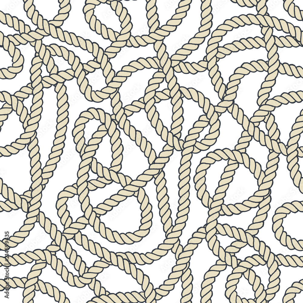 Fototapeta premium Seamless nautical rope pattern