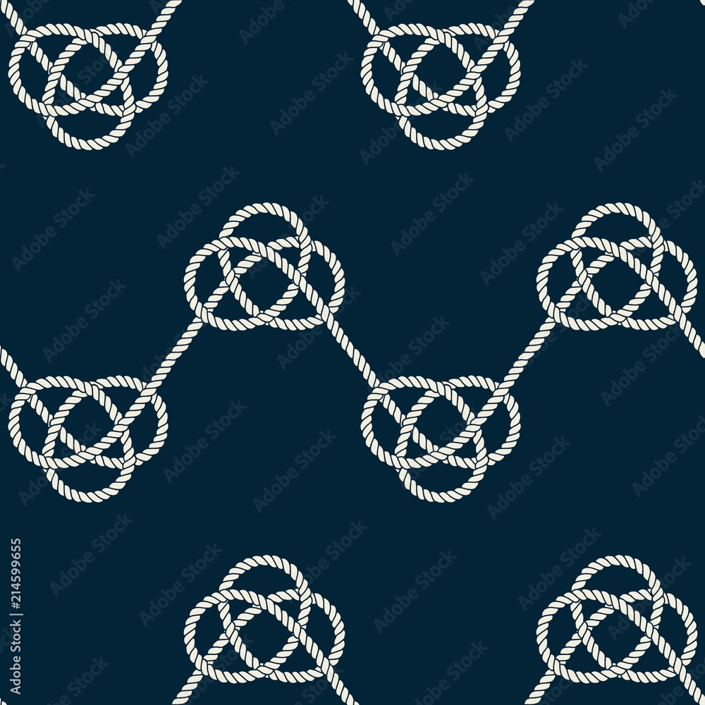 Obraz premium Seamless nautical rope pattern