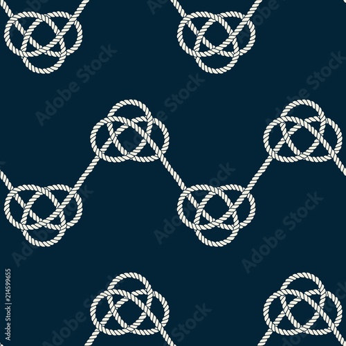 Seamless nautical rope pattern photo