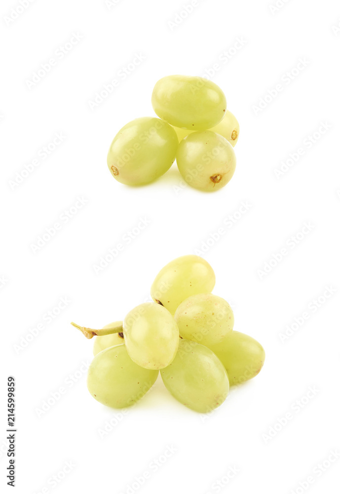 Pile of white grapes isolated