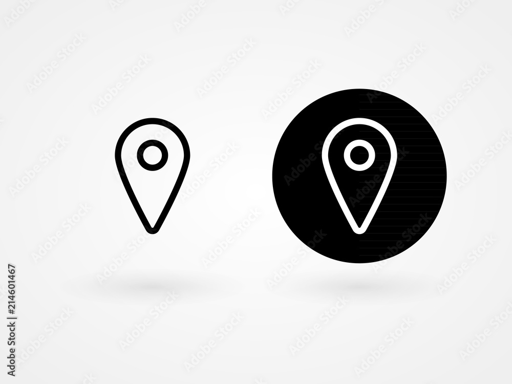 Map pointer outline icon set. Concept of GPS, location, position, navigation, direction. Vector illustration, flat design Map pointer outline icon set. Concept of GPS, location, position, navigation, direction. Vector illustration, flat design