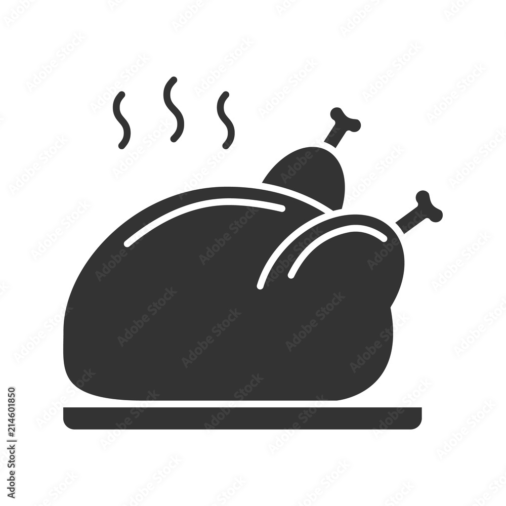 Grilled whole chicken glyph icon Grilled whole chicken glyph icon