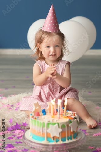 Cute little girl with birth...