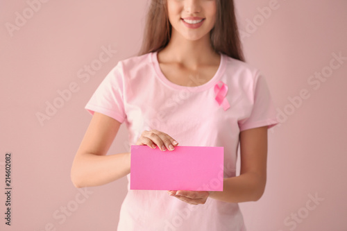 Beautiful woman with pink r...