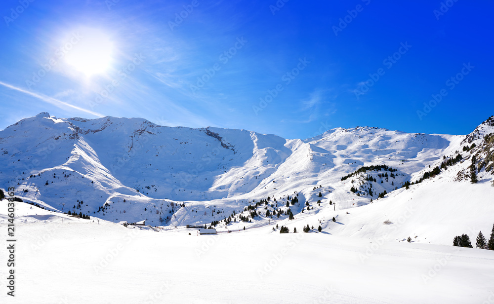 Cerler mountains in Pyrenees of Huesc Spain