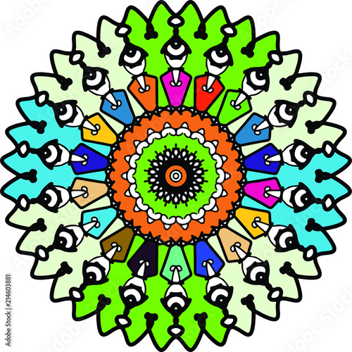Beyond ordinary perception eye with colorful mandala