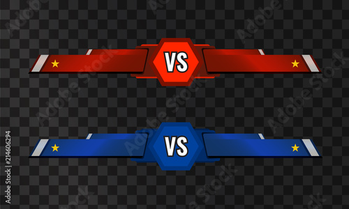 Vector VS versus template on transparent background.