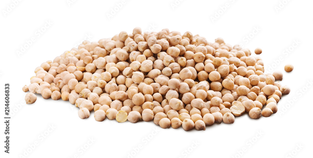 Heap of chickpeas beans isolated on white background Heap of chickpeas beans isolated on white background