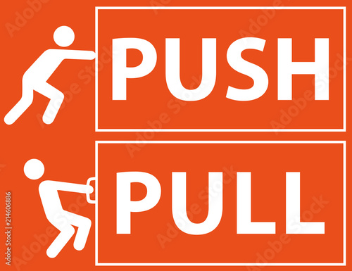 Push and pull vector illustration