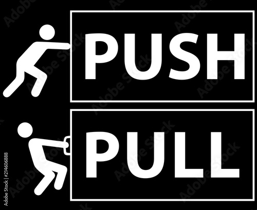 Push and pull vector illustration