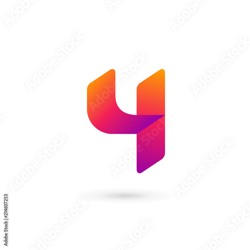 Number 4 logo icon design template elements