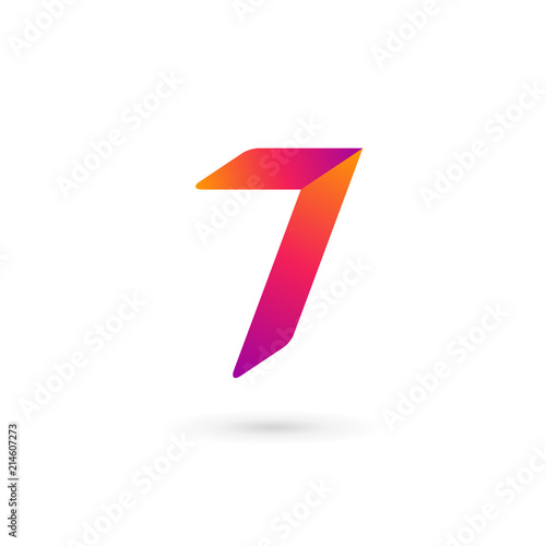 Number 7 logo icon design template elements