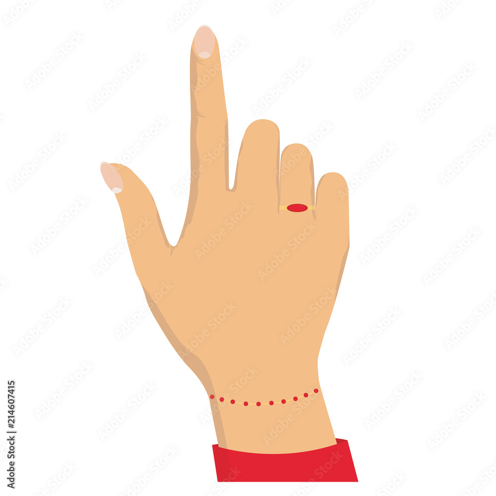Woman hand with pointing finger. Vector isolated illustration. Woman hand with pointing finger. Vector isolated illustration.