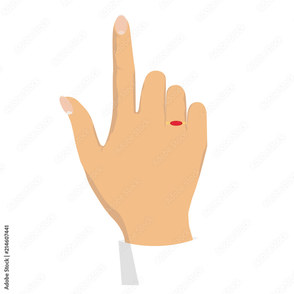 Woman hand with pointing finger. Vector isolated illustration. Woman hand with pointing finger. Vector isolated illustration.