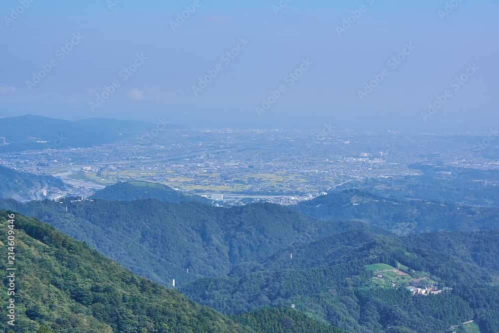 神奈川県　大野山からの開成町の眺め