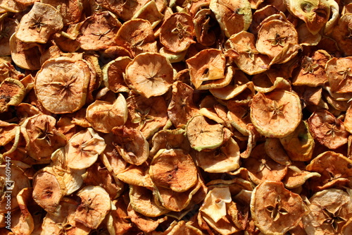 Dried fruits (dried apples) close-up.