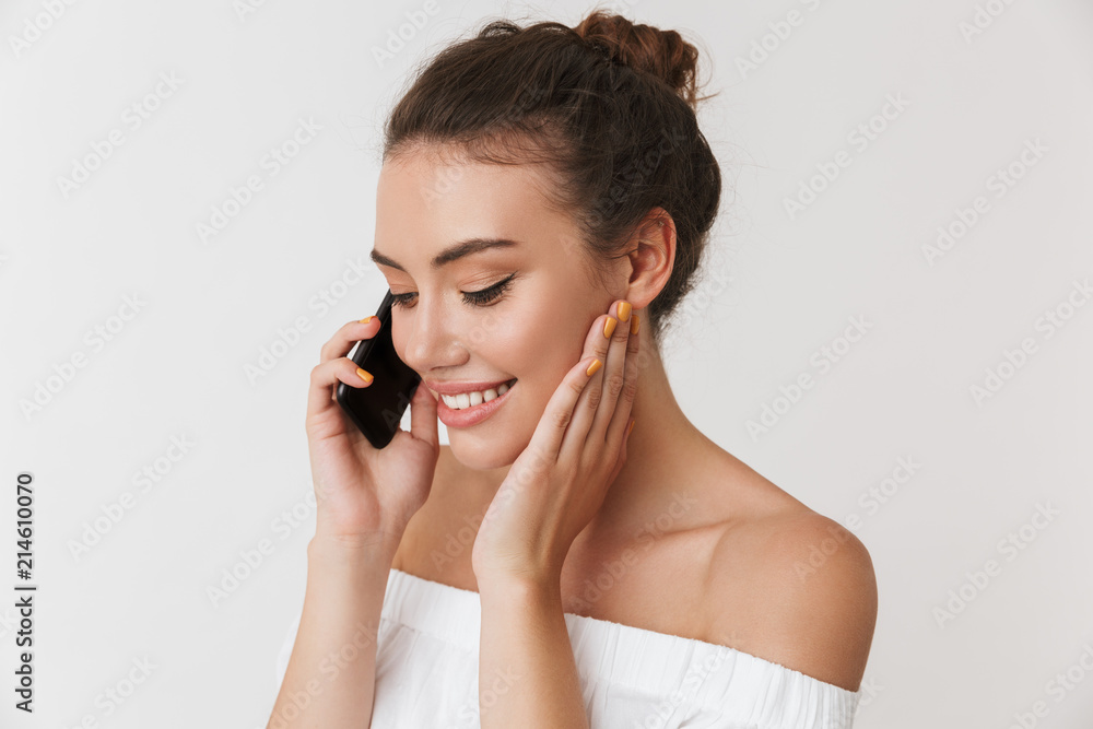 Portrait of a happy young casual brunette woman Portrait of a happy young casual brunette woman