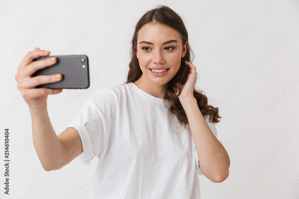 Portrait of a smiling young casual brunette woman Portrait of a smiling young casual brunette woman