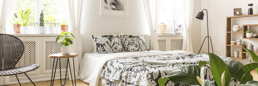 two windows in bedroom