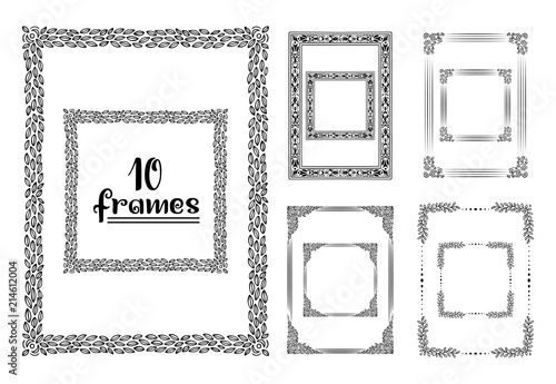Hand drawn frames isolated....