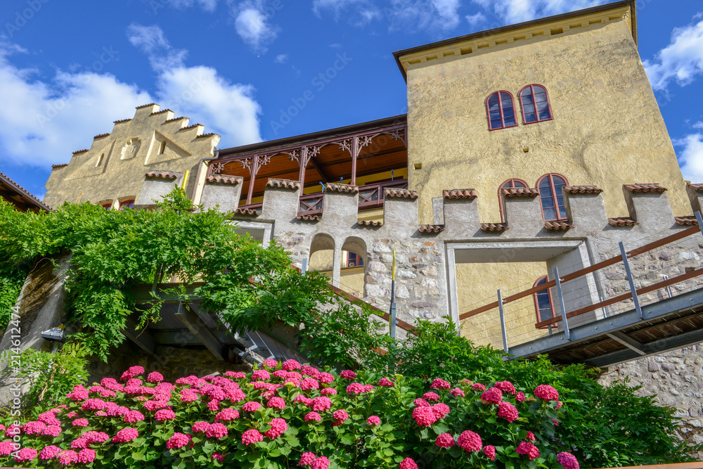 Botanic garden of Trauttmansdorff Castle at Meran on Italy