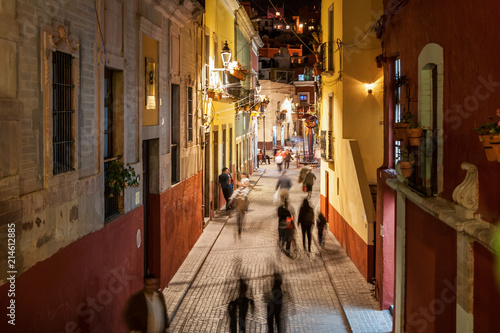 Night Street Scene in Mexico