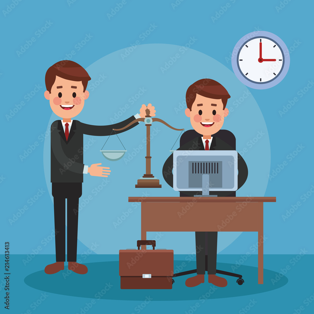 Lawyers working at office vector illustration graphic design Lawyers working at office vector illustration graphic design