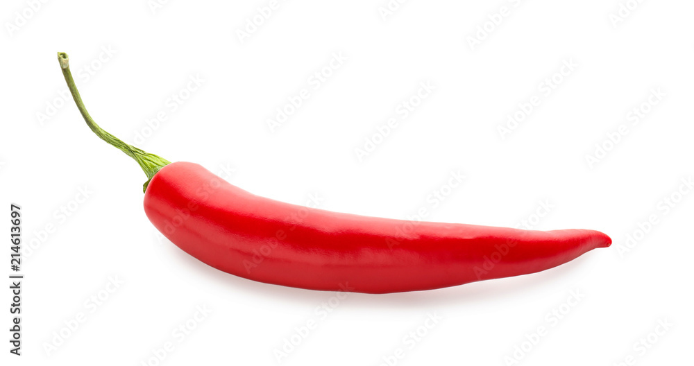 Fresh hot chili pepper on white background