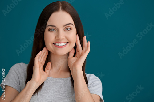 Beautiful young woman with ...