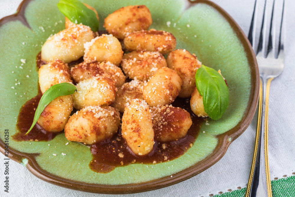 Potato gnocchi with tomato sauce. Potato gnocchi with tomato sauce.