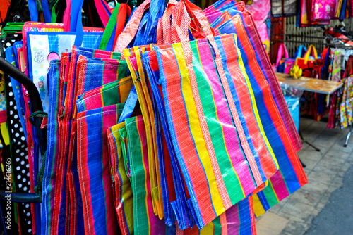 cheap weave plastic bag © NPD stock