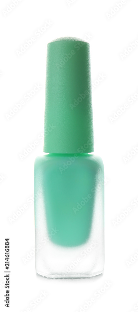 Glass bottle of nail polish on white background Glass bottle of nail polish on white background