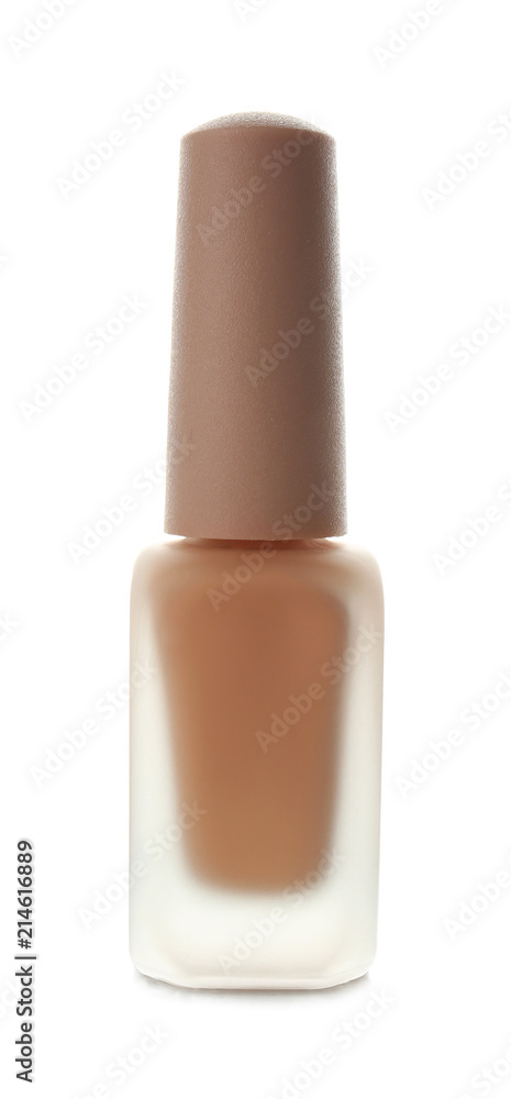Glass bottle of nail polish on white background Glass bottle of nail polish on white background