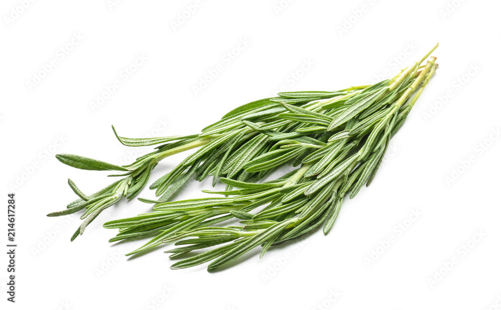 Fresh rosemary on white background Fresh rosemary on white background