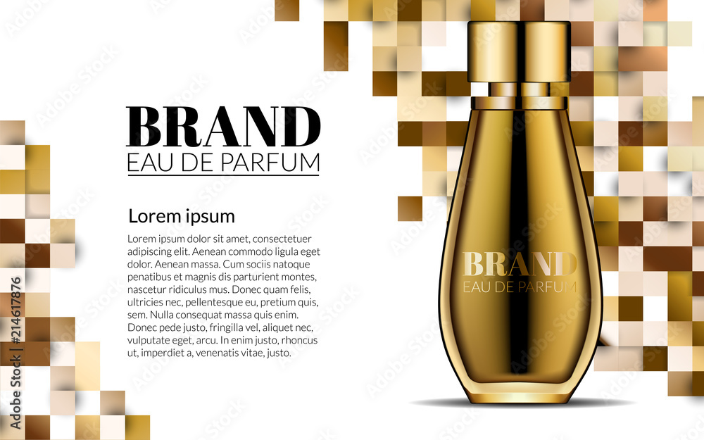 Perfume bottle design luxury glass beauty Vector Image