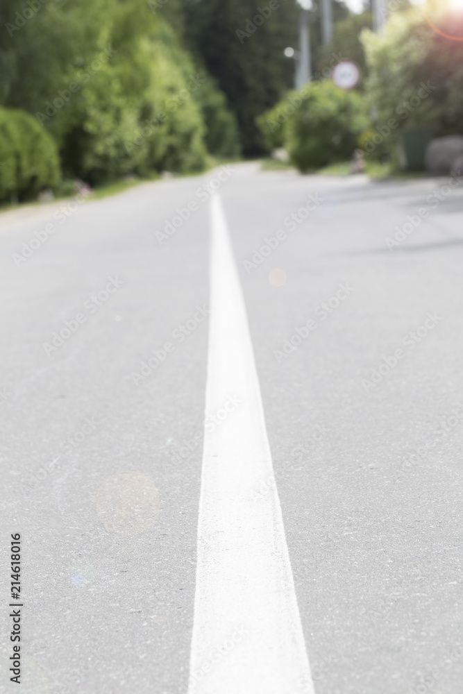 Asphalt with white road line. Empty road Asphalt with white road line. Empty road