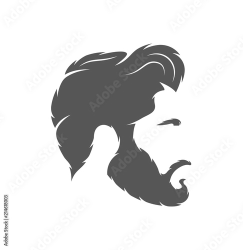 Silhouette of a hairstyle isolated on white background