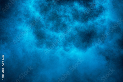 Explosion of blue powder.