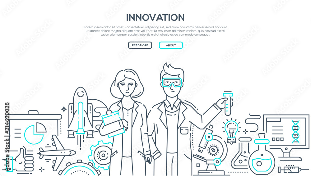 Innovation - line design style isolated illustration Innovation - line design style isolated illustration