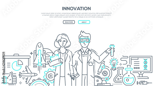 Innovation - line design style isolated illustration