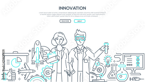 Innovation - line design style isolated illustration