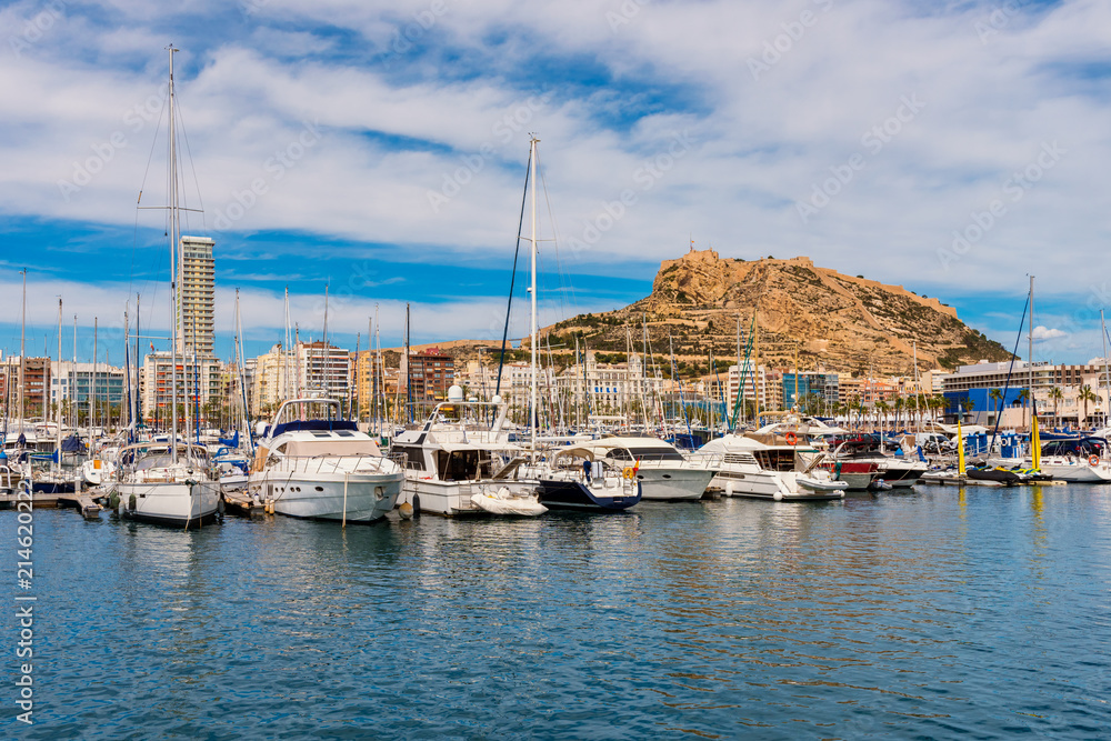Marina and Skyline of Alicante Spain